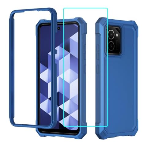 Lozeguyc for HMD Vibe N159V Case with Screen Protector,Full Body Protection Front PC Back Soft Silicone Bumper,Heavy Duty Protection Shockproof Phone Case for HMD Vibe Blue Cover