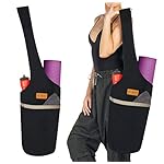 ALLEN & MATE 100% Cotton Unisex Yoga Mat Bag – Versatile Carrier with Mat Straps, Large Storage Pockets Fits Yoga & Pilates Mats