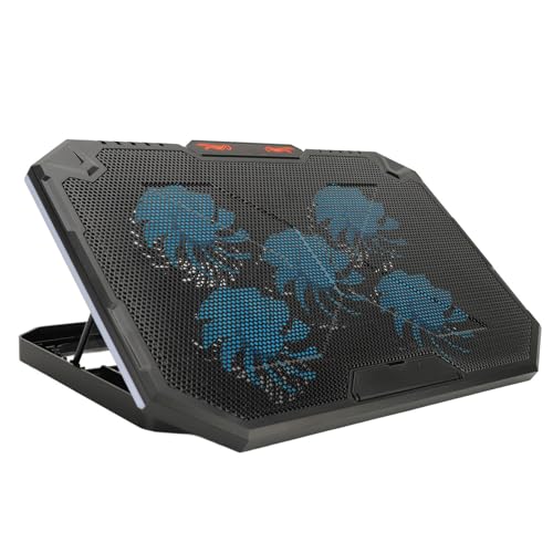 Base de refrigeración para laptop con 5 ventiladores y soporte ergonómico miniatura 5
