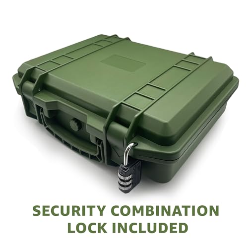 MVFOBVW Waterproof Hard Case with Lock, Customizable Foam Insert, 10.7 x 8.7 x 3.2 inches - Thumbnail 2