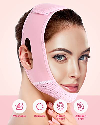 Fairyface Reusable V Line Lifting Mask, Double Chin Reducer, Chin Strap, Face Belt, Lift And Tighten The Face To Prevent Sagging, Create A V Shaped Face Full Of Vitality #TOP2