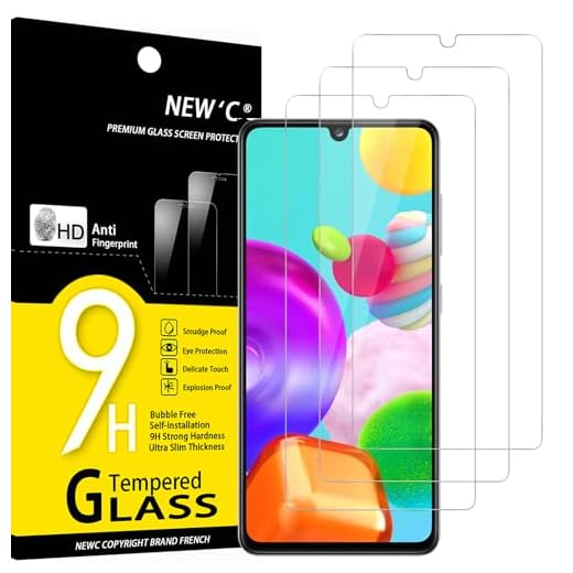NEW'C 3-pack skärmskydd med Samsung Galaxy A41 – Härdat glas HD klar 9H hårdhet bubbelfritt