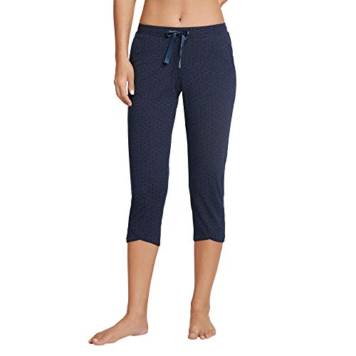 Schiesser Damen Schlafhose 3/4 lang kurz Baumwolle Stretch - Mix + Relax