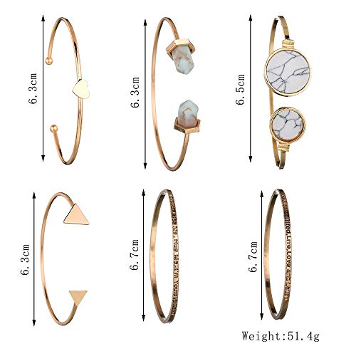 Yunanwa 5 Pack (23Pcs ) Multiple Layered Stackable Open Cuff Wrap Bangle Bracelet Jewelry Adjustable For Women Girls Wholesales Set Assorted #TOP5