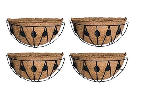 Coir garden Wall Hanging Flower Basket Leaf Design 12 inch 4 Piece with Coir Liner (B07RPV4TC2) Amazon Price History, Amazon Price Tracker