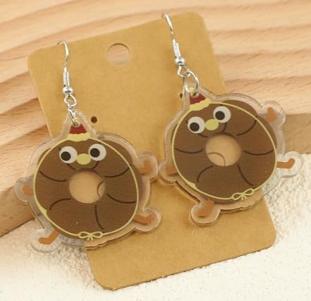 Acrylic Kawaii Cartoon Earrings – Cake, Big-Eye Fruit & Black Cat Jewelry for Parties, Festivals & Daily Fun image 3