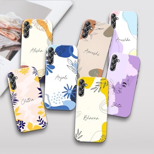 Image of COLORflow Back Cover Compatible with Samsung Galaxy A14 5G / 4G | Aesthetic Name Color Customized | Glossy Armoured Bumper with Camera Protection Back Cover Compatible with Samsung Galaxy A14 5G / 4G