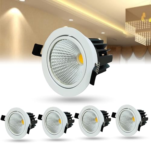 Image of D'Mak Moveble LED COB Light | Recessed LED Ceiling Light for Indoor Lighting | Warm White Color | Aluminium Body (5, 18 Watt)