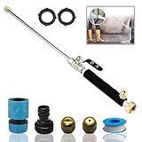 DBR Tech Hydro Jet High Pressure Power Washer Wand for Car Washing or Garden Cleaning, Heavy Duty Metal Watering Sprayer with Universal Hose End, Hydrojet Water Power Nozzle, Black