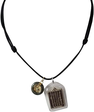 Authentic Thai Yantra Amulet Necklace Blessed Buddhist Talisman Pendant for Prosperity, Fortune & Protection.