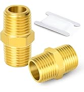 ERGAOBOY 2 szt. mosiężna złączka redukcyjna sześciokątna, 3/10.2 cm BSP męski x 3/10.2 cm BSP męski prosty con...