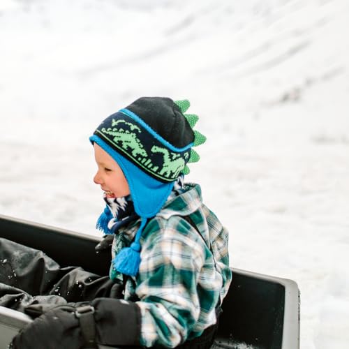 Turtle Fur Kids Boys Dr. Dino Fleece Lined Dinosaur Earflap Beanie3