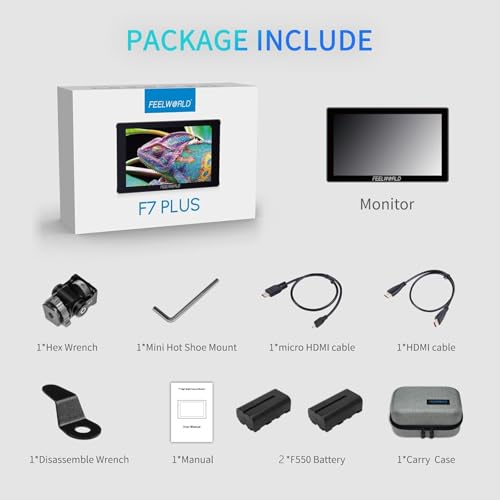 Écran tactile 4K HDMI FEELWORLD F7 Plus pour cadrer sans reflets - 7