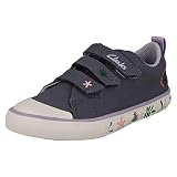 Clarks Foxing Lo K - Tenis unisex para niños, Vaquero morado, 8 UK Child