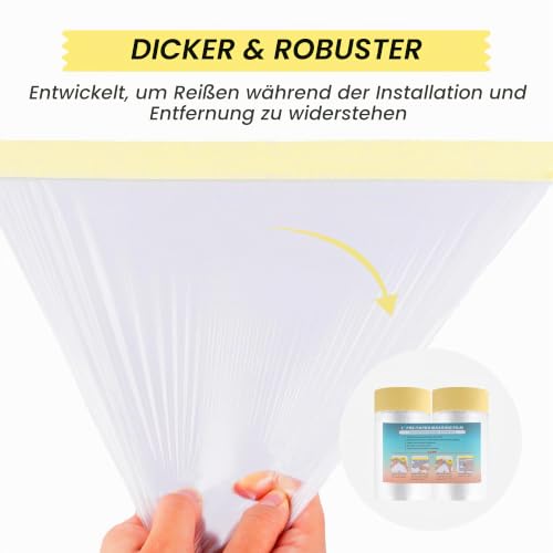 LLPT Abdeckfolie Klebeband mit Folie 2 Rollen 400cm(ungefaltet) x 20m Beige – Ansicht 4