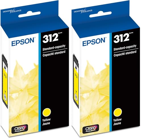 Image of Epson T312 Claria Photo HD -Ink Standard Capacity Yellow -Cartridge (T312420-S) for Select Expression Photo Printers (Pack of 2)
