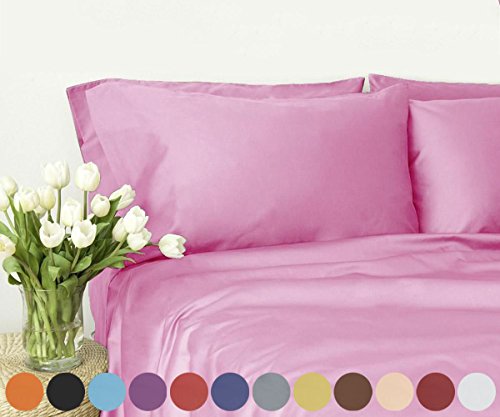 Swan Comfort #1 Bed Sheet Set Brushed Microfiber 1800 Bedding, Hypoallergenic, Twin, Pink