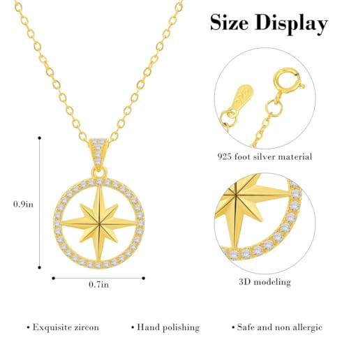 SKZ Compass Necklace Pendant Jewelry Stray Inspired Merch Cubic Zirconia 18K Gold Plated for Stay Fans Gifts2