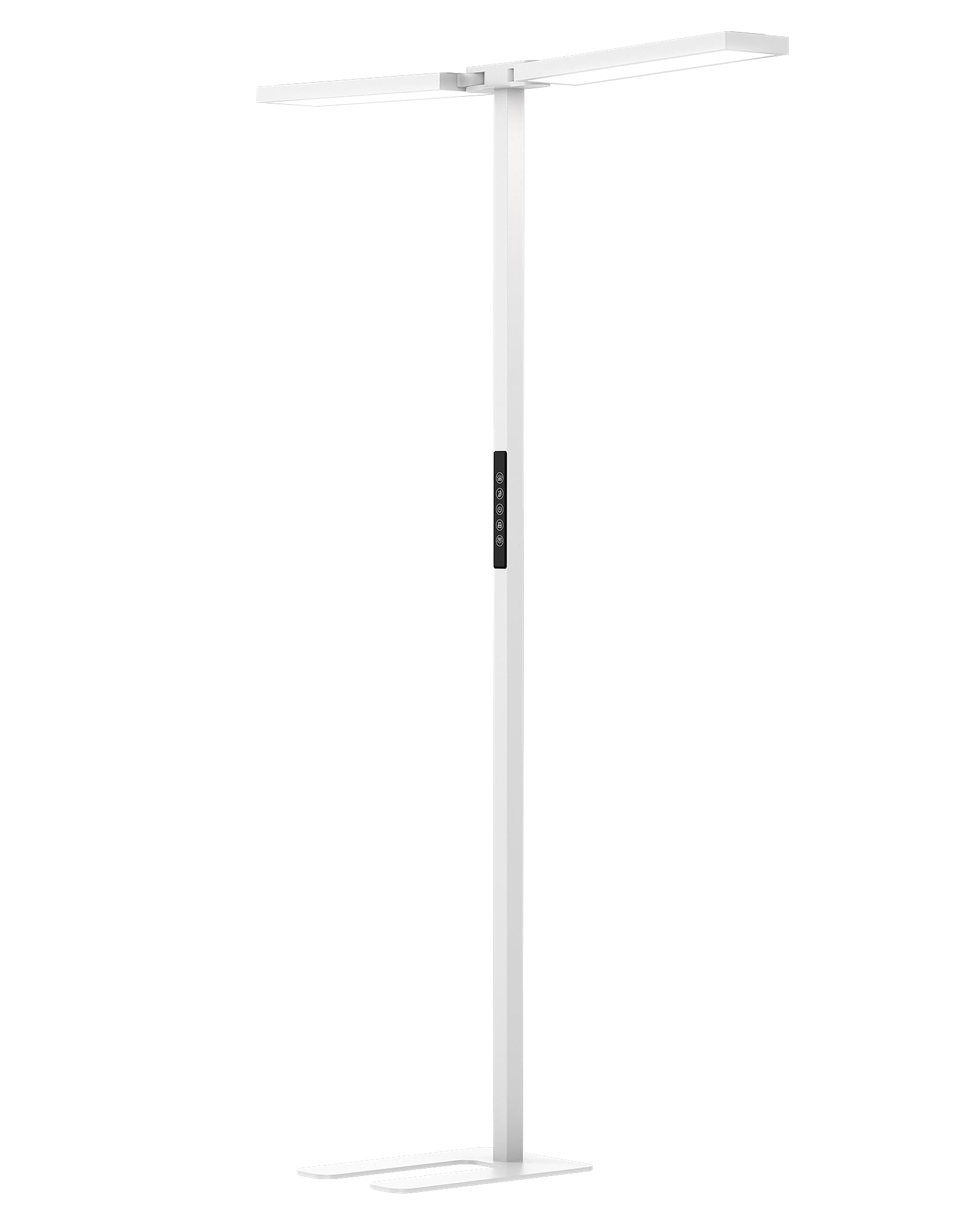 SOLLA Augenpflege Einstellbarer Kopf LED Stehlampe Büro Tageslicht, Bürolampe Stehlampe Uplight und Downlight, 80W+40W-UGR≤16,Geeignet fürBüros, Bibliotheken, Kinderzimmer, Konferenzräume-Weiß