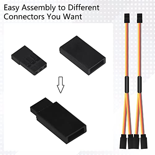 WMYCONGCONG Kit de 30 kits de plugue servo macho fêmea conector pino crimpagem cabo com 16 pés 22Awg
