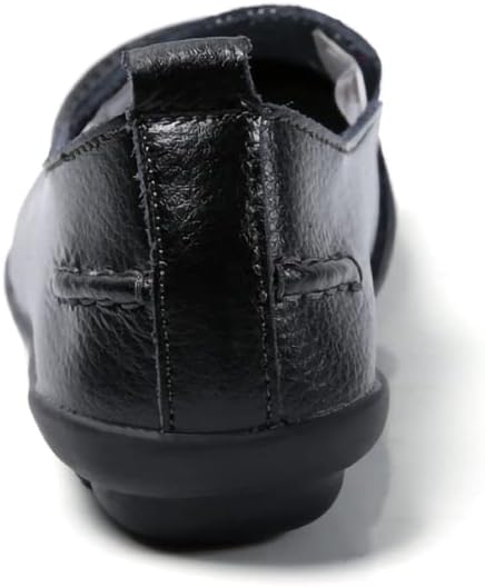 FolHaoth Loafers for Women Leather Comfortable Walking Moccasins Shoes Slip On Dress Outdoor Womens Casual Flat Shoes Nurse Working Driving Shoes Loafers 8.5 Black image 4 of 5 B09TW3XYRJ