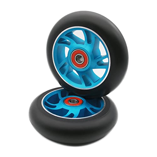 Z-FIRST 2 Stück 100mm Pro Stunt Scooter Rollen mit ABEC 9 Kugellager für MGP/Razor/Lucky/Envy/Vokul Pro Scooter räder (blau) Cover