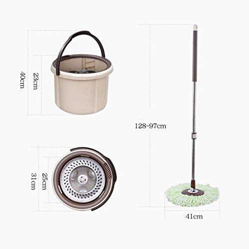 Juego de fregona giratoria y cubo con sistema de fácil escurrido, paño de microfibra lavable para una limpieza eficiente del suelo del hogar y la cocina