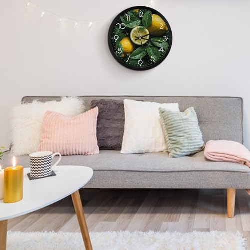 Horloge murale moderne décorative ronde à piles Fresh Lemon - 5