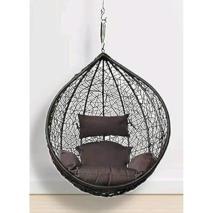 Outdoor Hyderabad Store Single Seater Swing Chair Hammock Swing Chair Without Stand & Cushion Hammock Hanging Jhula for Indoor, Outdoor,Balcony, Garden (Brown)