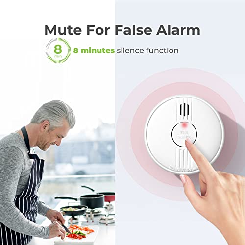Smoke Detector, Guardryshely Fire Alarms Smoke Detectors With Photoelectric Sensor, Smoke Detector Battery Included With Silence Function And Low Battery Signal, Fire Alarm Gw206C For Home, 2 Packs #TOP5