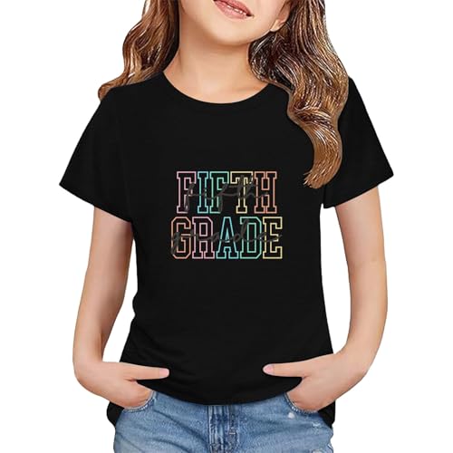 Boys Girls T-Shirts Crew Neck T Shirts School Short Sleeve Tops Toddler Boys Girls Tee On My First Day of School Tops