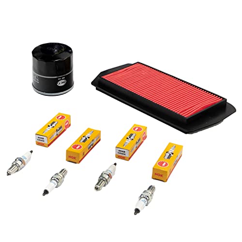 Wartungspaket Luftfilter + Ölfilter + Zündkerzen für Yamaha FZ6 600 FZ6 S2 600 RJ07 RJ14 Baujahr 2004-2010