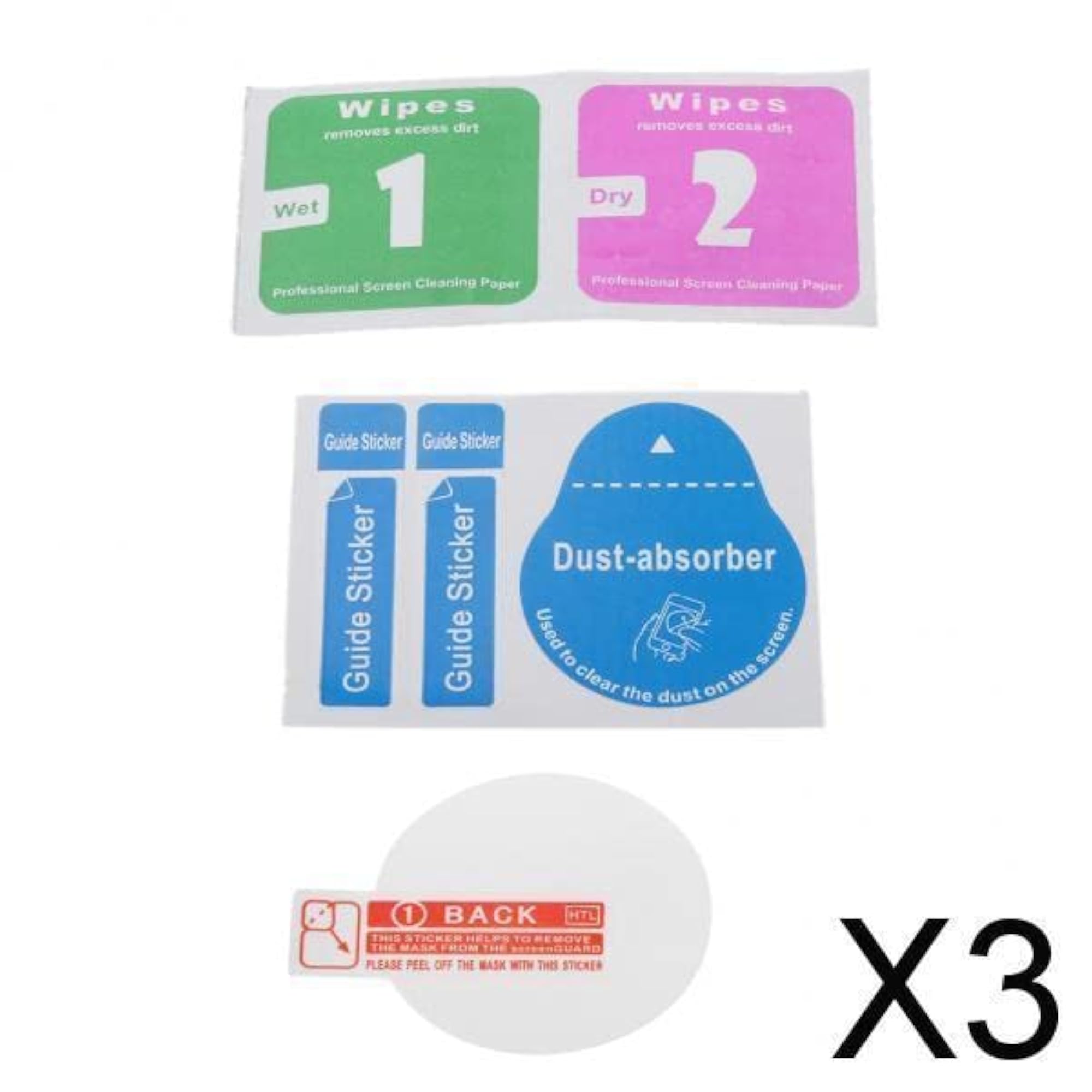 3x Universal Smart Watch Tempered Glass Screen Protector Film 32mm