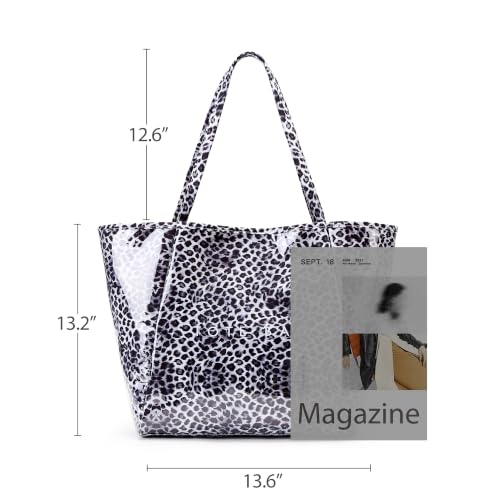 Image of KALIDI PVC Tote Bag Women Large Kraft Paper Travel Beach Bag Jelly Purses