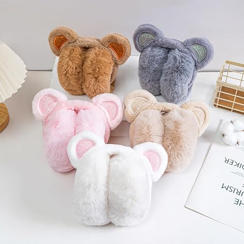 Kids Earmuffs Cute Bear Earmuffs Winter Warm Outdoor Ear Covers Headband Fur Earwarmer4