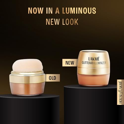 Image of Lakme Ultimate Glam Illuminizer - Desert Rose, Loose Powder, Shimmer Highlighter for Face, Long Lasting for Glowing Cheeks, 4gm