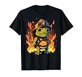 Frog Fireman on Firefighter Frog T-Shirt