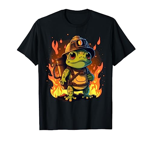 Frog Fireman on Firefighter Frog T-Shirt