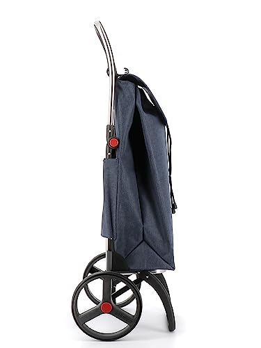 Klappbarer Einkaufstrolley Rolser I-Max Tweed 2 Große Räder - Marino – Bild 4