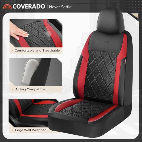 Image of Coverado Car Seat Covers, Seat Covers Full Set, 5 Seats Automotive Seat Cover, Mesh Breathable Seat Protectors, Universal Fit for Most Cars