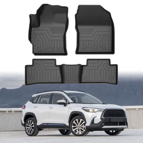 Mixsuper Custom Fit Floor Mats for 2022-2023 2024 Toyota Corolla Cross All Weather Floor Liner 1st & 2nd Row Set Black (Not Fit Toyota Corolla)