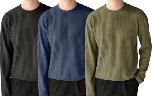 Image of Men's Polyester T-Shirt with Round Neck Long Sleeves Solid Pattern Regular Fit and Standard Length | Mans T Shirts for Casual