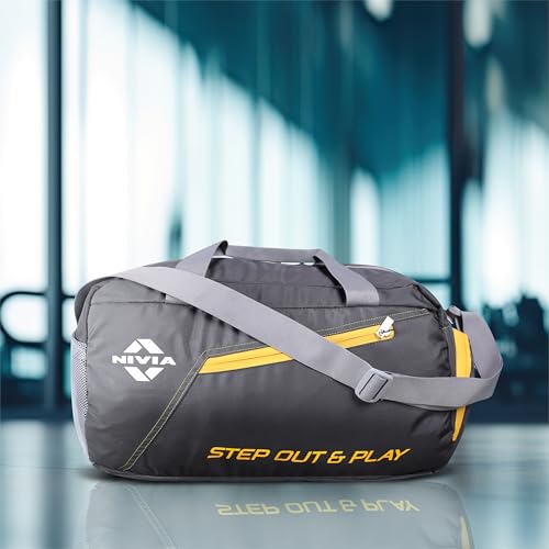 Image of NIVIA Sportspace 2.0 Polyester Gym Bag, Unisex Gym Bags, Adjustable Shoulder Bag for Men, Duffle Gym Bags for Men, Sports Kit, Duffle Bags Travel,Capacity-18 litres