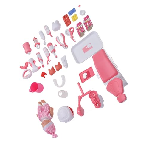 Set de Juguetes de Odontología, Music Light Kids Play Set Educación Realista para los Juegos Rol para Niñas (PINK)