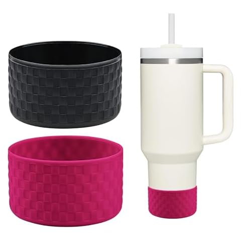 HEYSKAY 2pcs Protective Flask Silicone Boot Base for Stanley Quencher Adventure 40oz & Stanley IceFlow 20oz 30oz Tumbler, and Compatible with 12oz-24oz Hydro Water Bottles, Simple Modern and More Cover