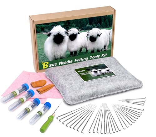 WONVOC Needle Felting Pad, 9.84 x 7.87 x 1.38'', Needle Felting Tools for Beginner Felting Tools with Felting Needle Holder, Felting Needles for Craft DIY