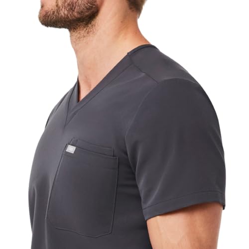 Image of FIGS Leon Scrub Top for Men | 3 Pockets, Tailored Fit, Modern V-Neck, 4-Way Stretch, Moisture-Wicking
