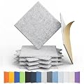 Amantech 12 Pack Acoustic Panels Self Adhesive Sound Proof Foam, High Density Sound Acoustic Panel, 12X12X0.4 Inch Square Panels in Home, Office, Reccording Room, Studio,and more(Silver Gray)