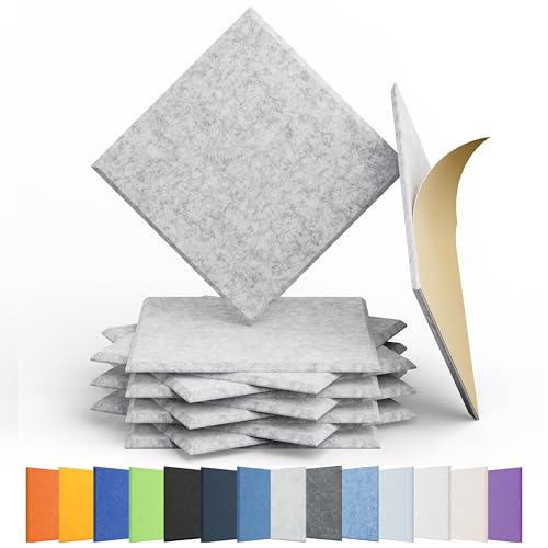 Image of 12 Pack Square Acoustic Panels Self Adhesive Sound Proof Foam(Silver Gray)