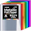 Hygloss Metallic Foil Paper - 16 Sheets 8 Assorted Colors Shiny Papers - 8.5x11 Inches - Ideal Foil Papers for Crafts - Shiny Craft Paper Sheets